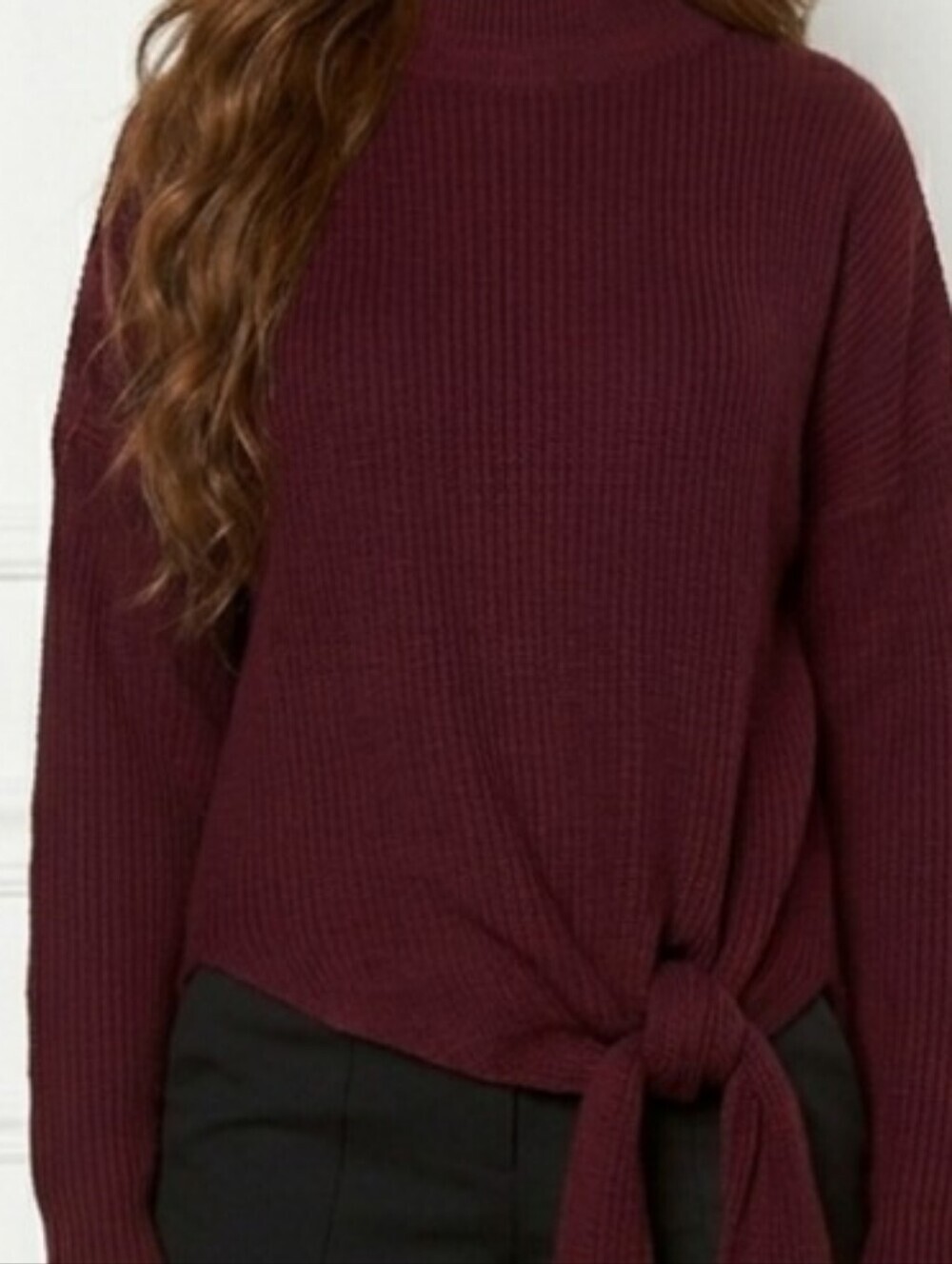 Alpaca Hair Sweater XL Knit Maroon Dark Red Thick Heavy Chic